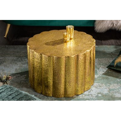 Stolik kawowy  Liguid line 60 cm aluminium gold