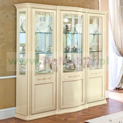 witryna 3 drzwiowa TORIANI DAY AVORIO z lustrem włoskie meble włoskie w stylu klasycznym