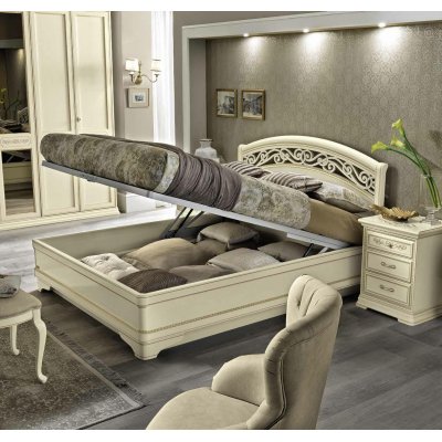 Łóżko 180x200 TORRIANI BOTTICELLI AVORIO, meble do sypialni w stylu klasycznym