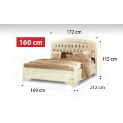  Łóżko pikowane 160 x 200 TORIANI GIORGIONE AVORIO, włoskie meble w stylu klasycznym