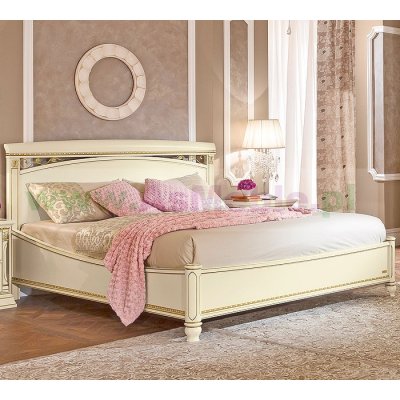 TREVISO NIGHT Avorio Włoskie łóżko 160x200  - beżowe meble do sypialni w stylu klasycznym